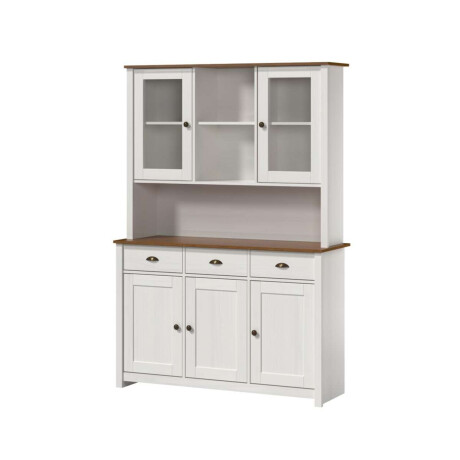 Cristalero 5 Puertas 3 Cajones Li­nea Colonial Blanco/Freijo