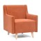 Butaca Sillon Poltrona Durham Tejido Patas Madera NARANJA