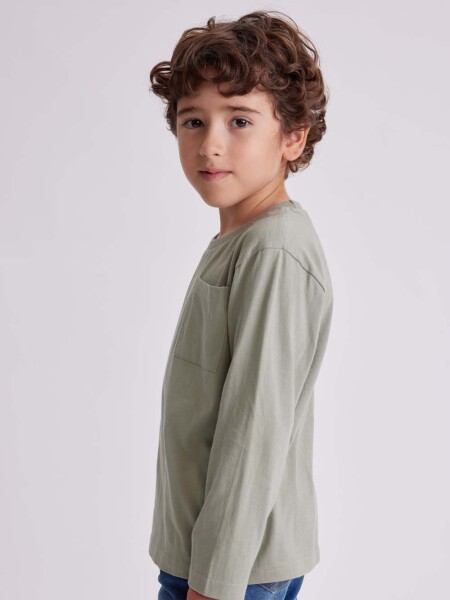 Remera manga larga con bolsillo Verde