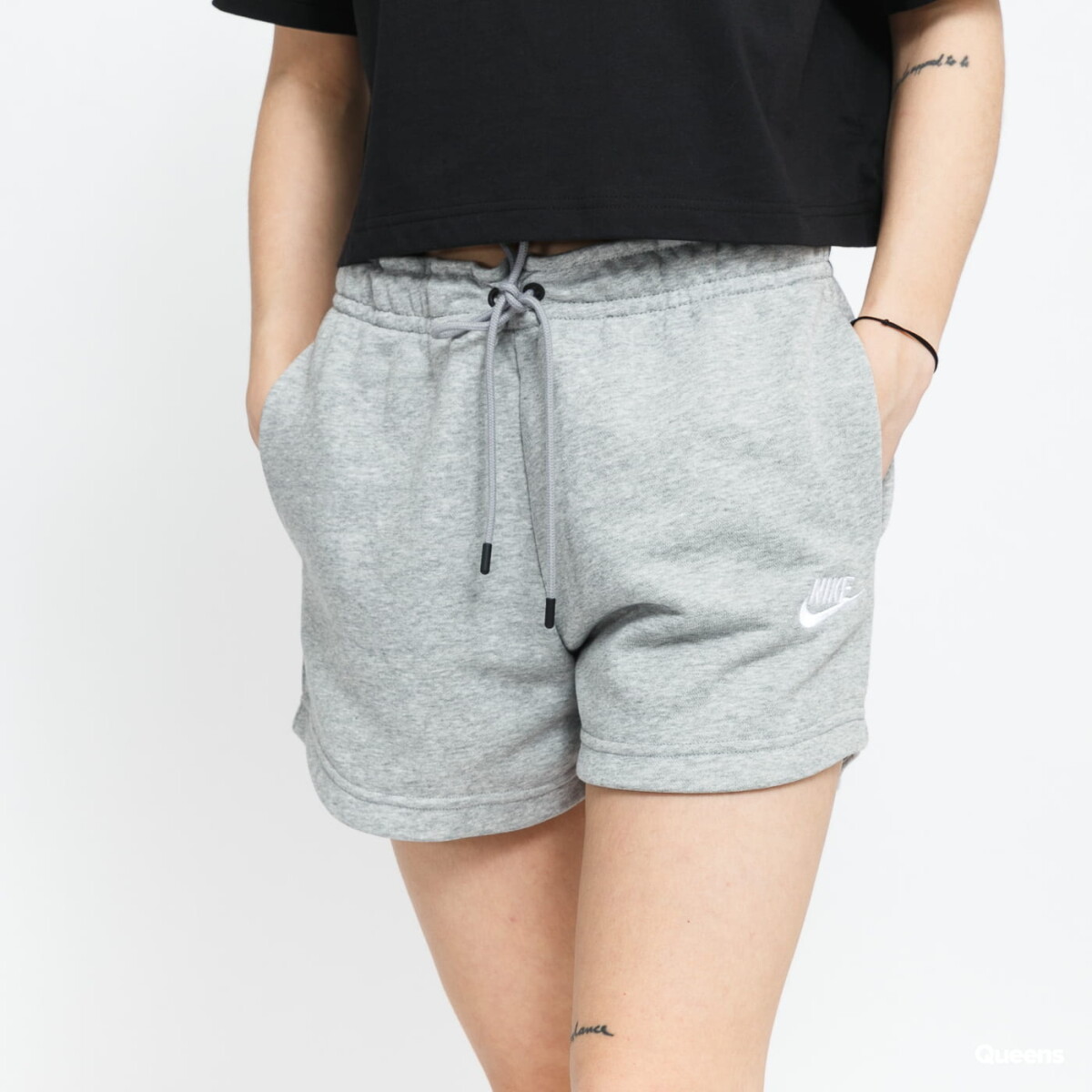 Short Nike Moda Dama Essntl Flc Hr FT DK GREY HEATHER/(WHIT - S/C 