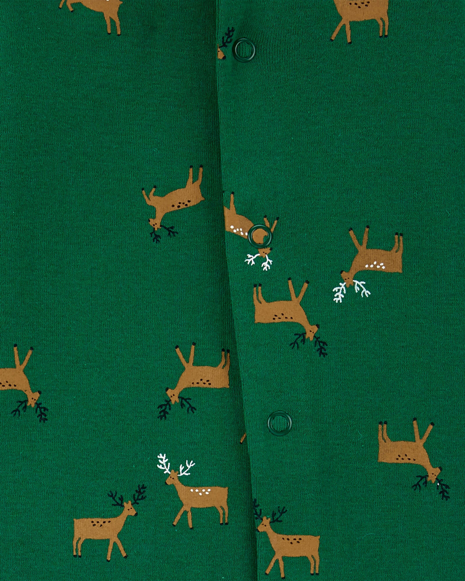 Set tres piezas pelele con pie, body manga larga y pijama con botones de algodón diseño reno Sin color