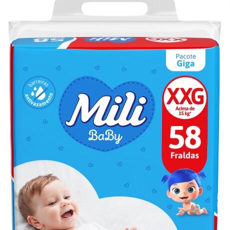 Mili Pañales Baby Giga XXG 58 Unidades Mili Pañales Baby Giga XXG 58 Unidades