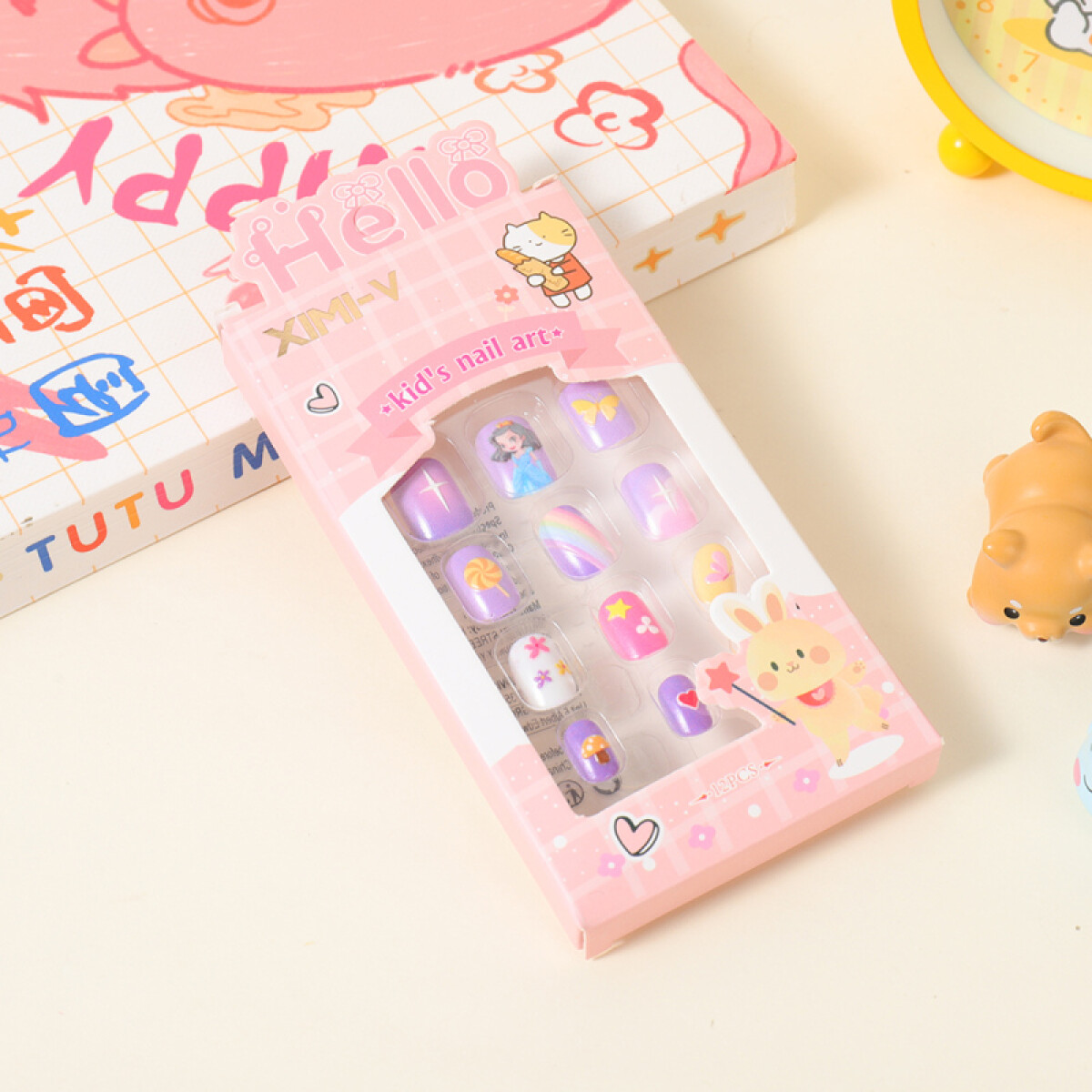 Uñas Postizas Infantiles - Princesa - 12 Piezas #7 