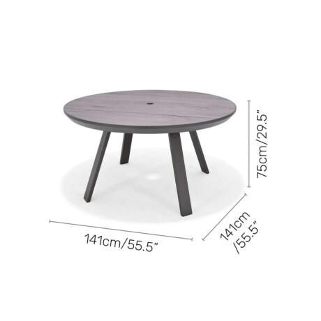 Mesa redonda de Patio Diametro 141cm Urbanite Gris
