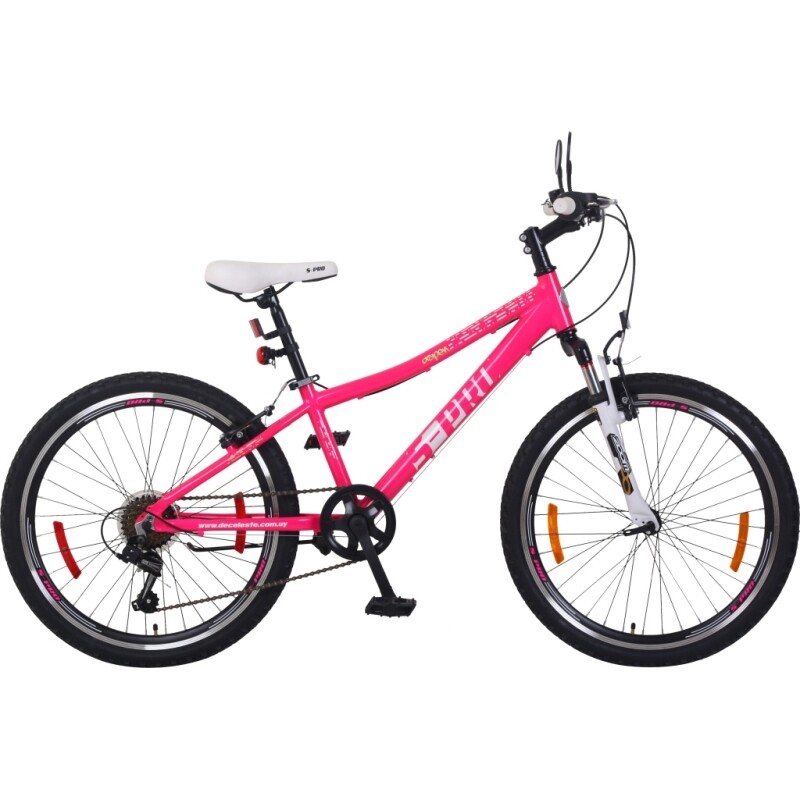 Bicicleta S-pro Mtb Aspen R.24 Niña Aluminio C/suspencion Fucsia.