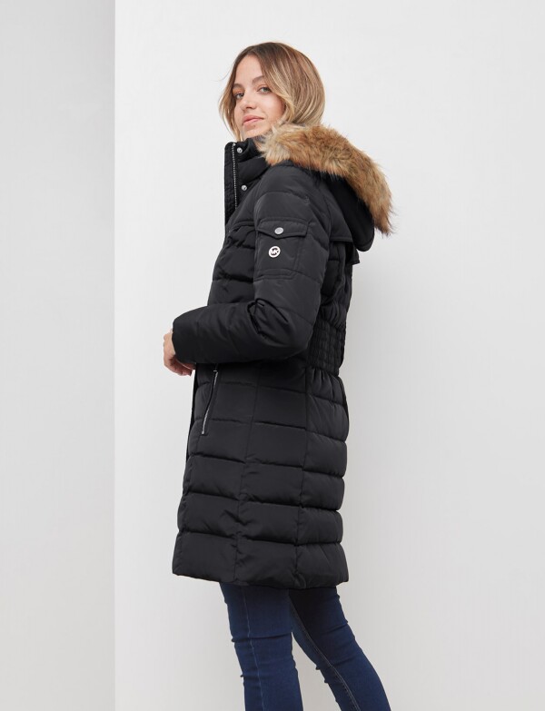 Campera Plumas Larga NEGRO