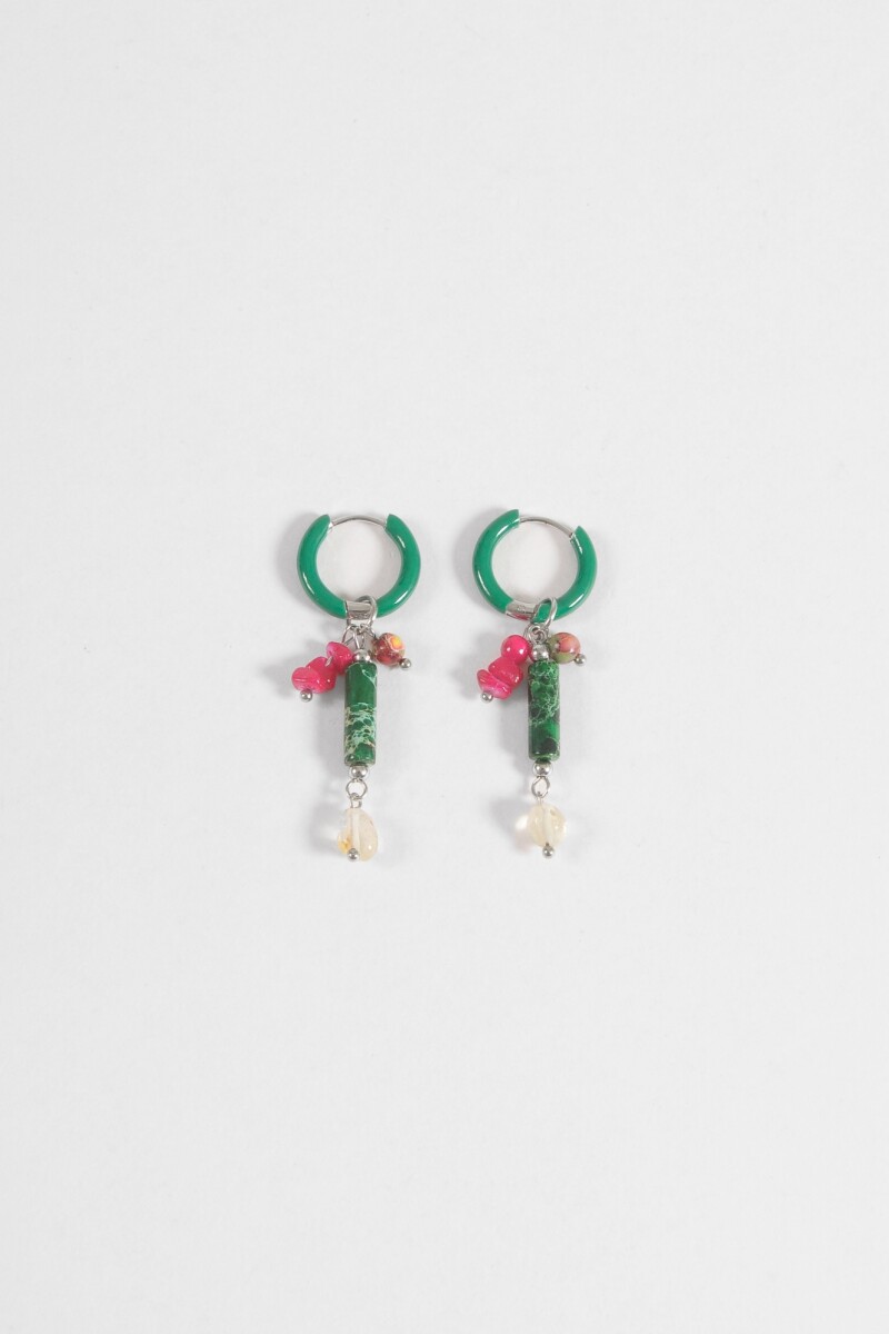 Aros acero piedras plateado