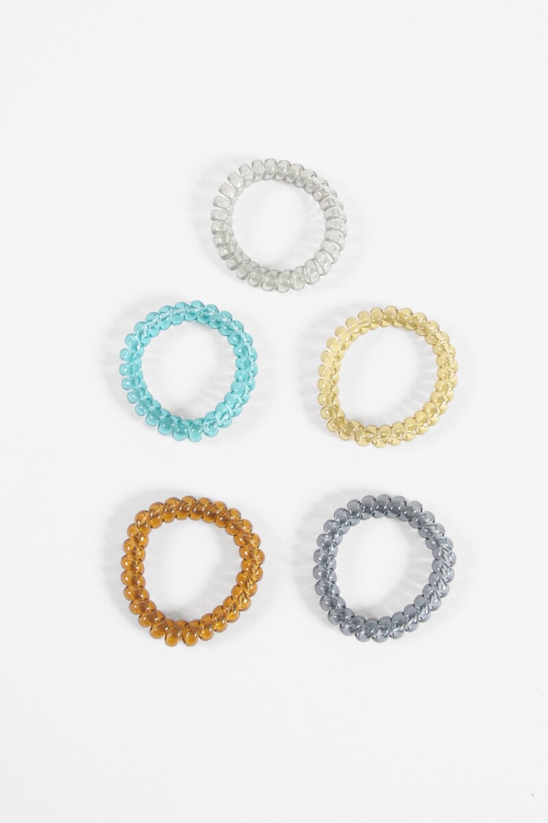 Set de 5 gomitas elastico opaca multicolor