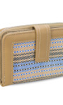 BILLETERA AGNES RAYADO GRUESO AZUL Y TOSTADO