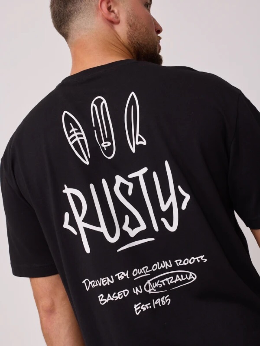 T.SHIRT RUSTY ROKAI - NEGRO 