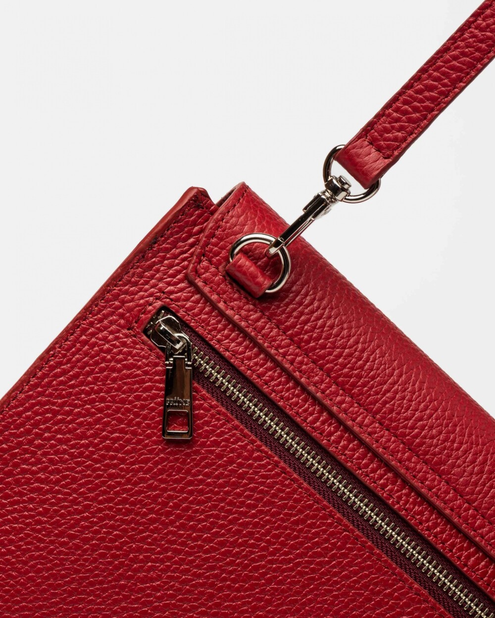 Morral Liana En Cuero Graneado Rojo