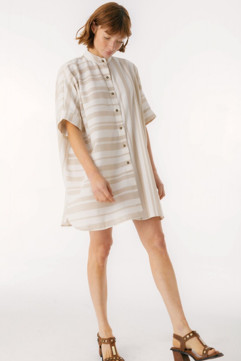 Camisa Azorella Rayas Crudo