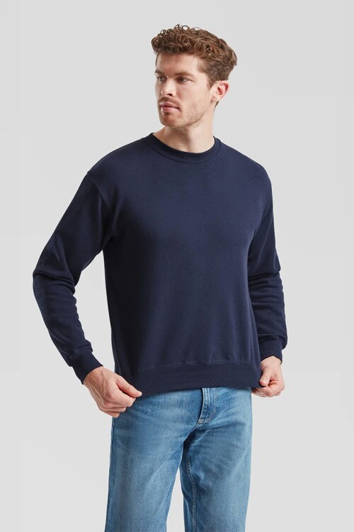 Buzo deportivo clásico escote redondo - UNISEX AZUL MARINO