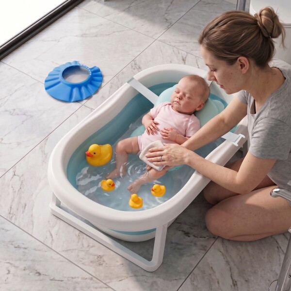 Bañito Plegable Cambiador Baño Bañera Bebes Ducha Banito Imback Color Azul Bañito Plegable Cambiador Baño Bañera Bebes Ducha Banito Imback Color Azul