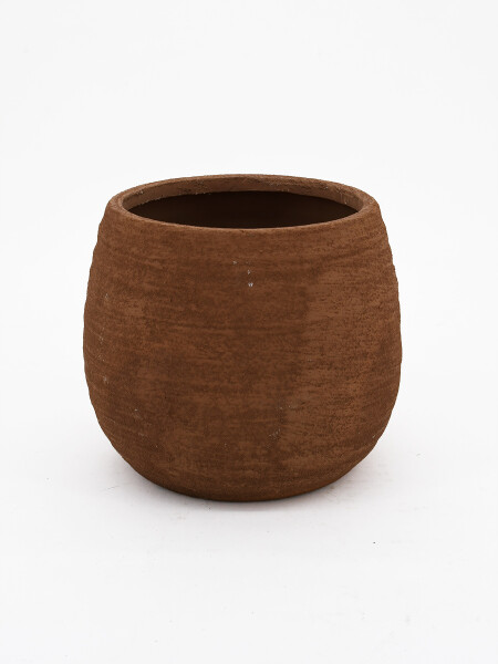 MACETA DECO CURVA MARRON