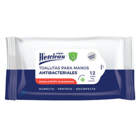 WetClean Toallitas Húmedas para Manos Antibacteriales 12 Unidades – Higiene y Protección Rápida WetClean Toallitas Húmedas para Manos Antibacteriales 12 Unidades – Higiene y Protección Rápida