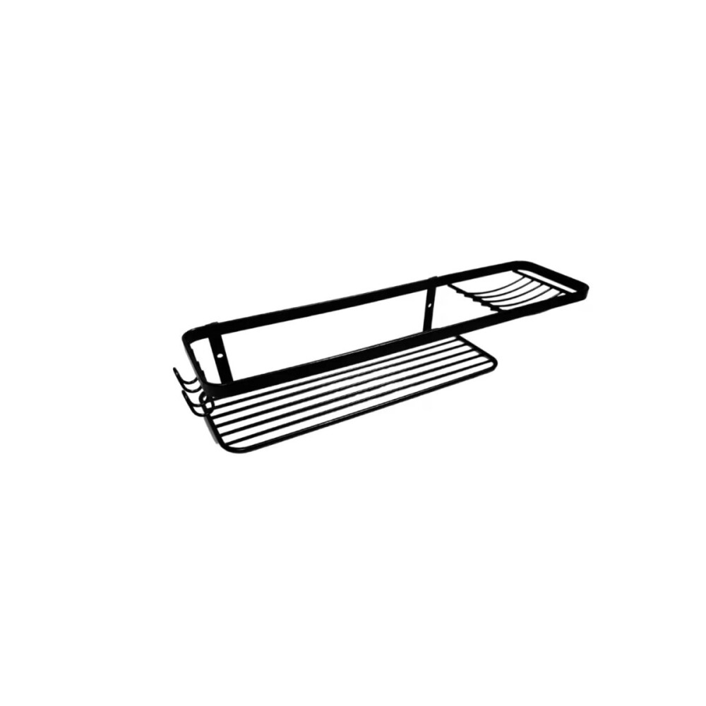 ORGANIZADOR DE BAÑO DE PARED NEGRO MATE Organizador De Baño De Pared Negro Mate