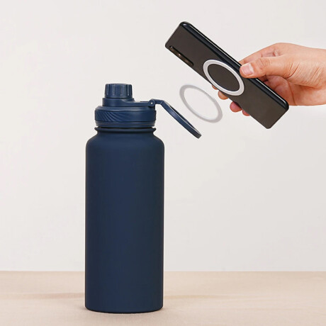 Botella Deportiva 960 Ml magnética para celular Azul