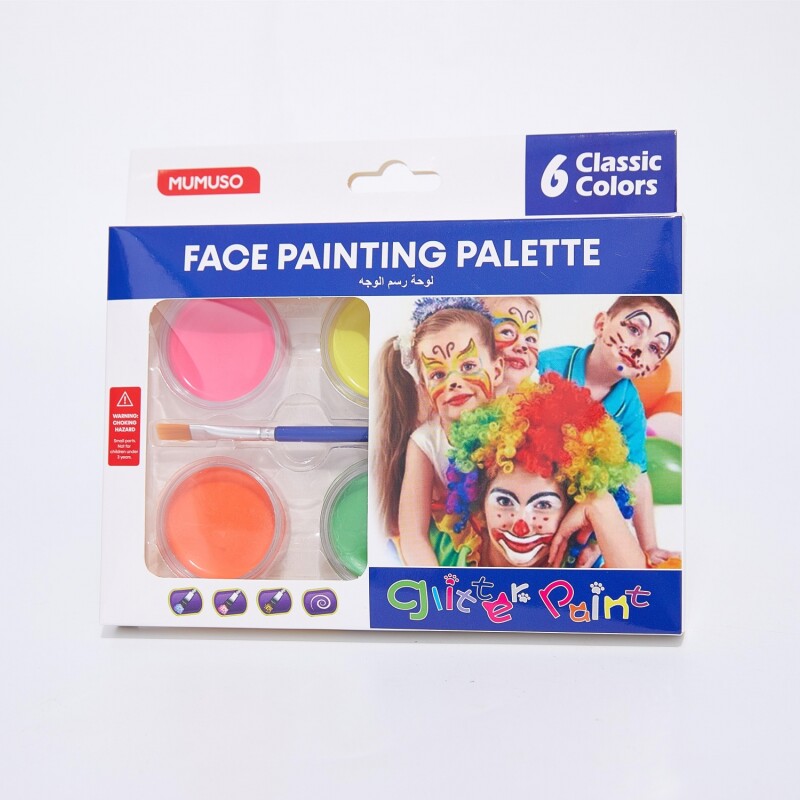 PALETA DE PINTURA FACIAL (6 COLORES FLUORESCENTES) PALETA DE PINTURA FACIAL (6 COLORES FLUORESCENTES)