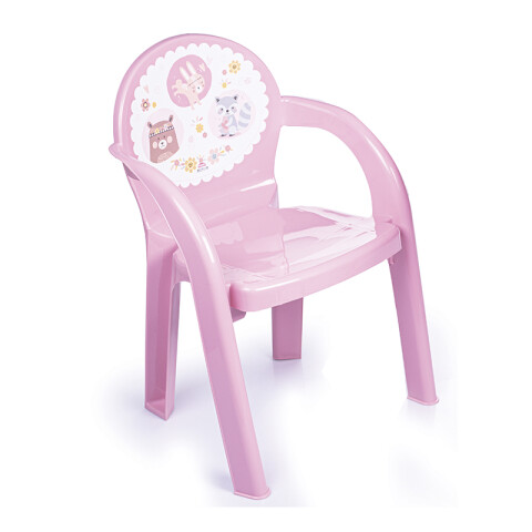 Silla Plástica Infantil PVC Varios Diseños ROSA