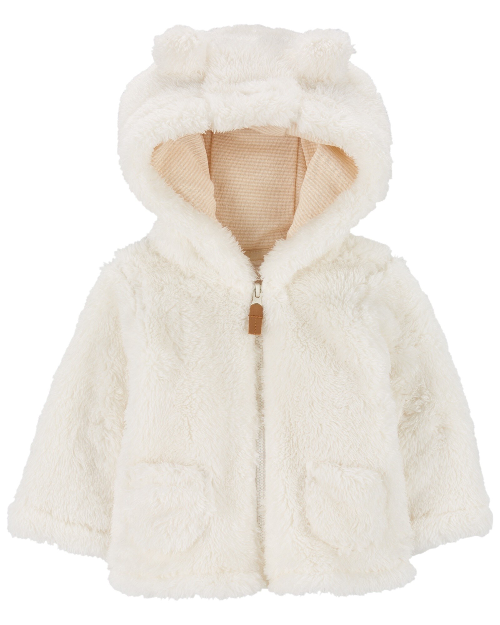 Campera de sherpa, con capucha Sin color