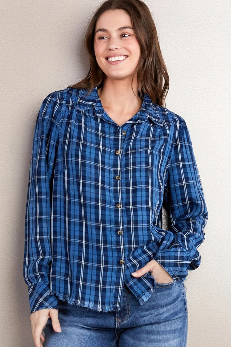 CAMISA IZZY PLEAT Azul