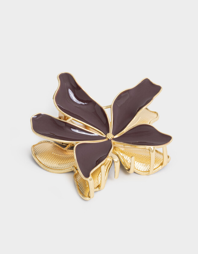 Broche Con flores Broche Con Flores - Marron Chocolate