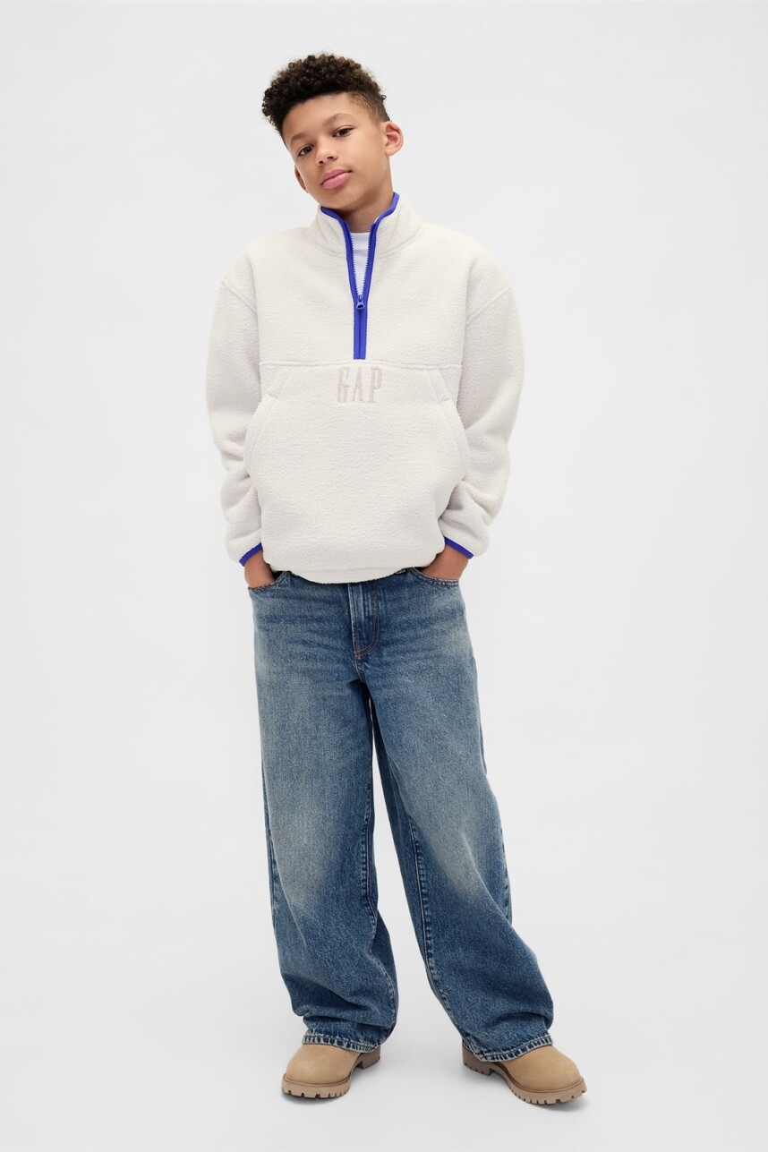 Polar Medio Cierre Niño Regular Grey