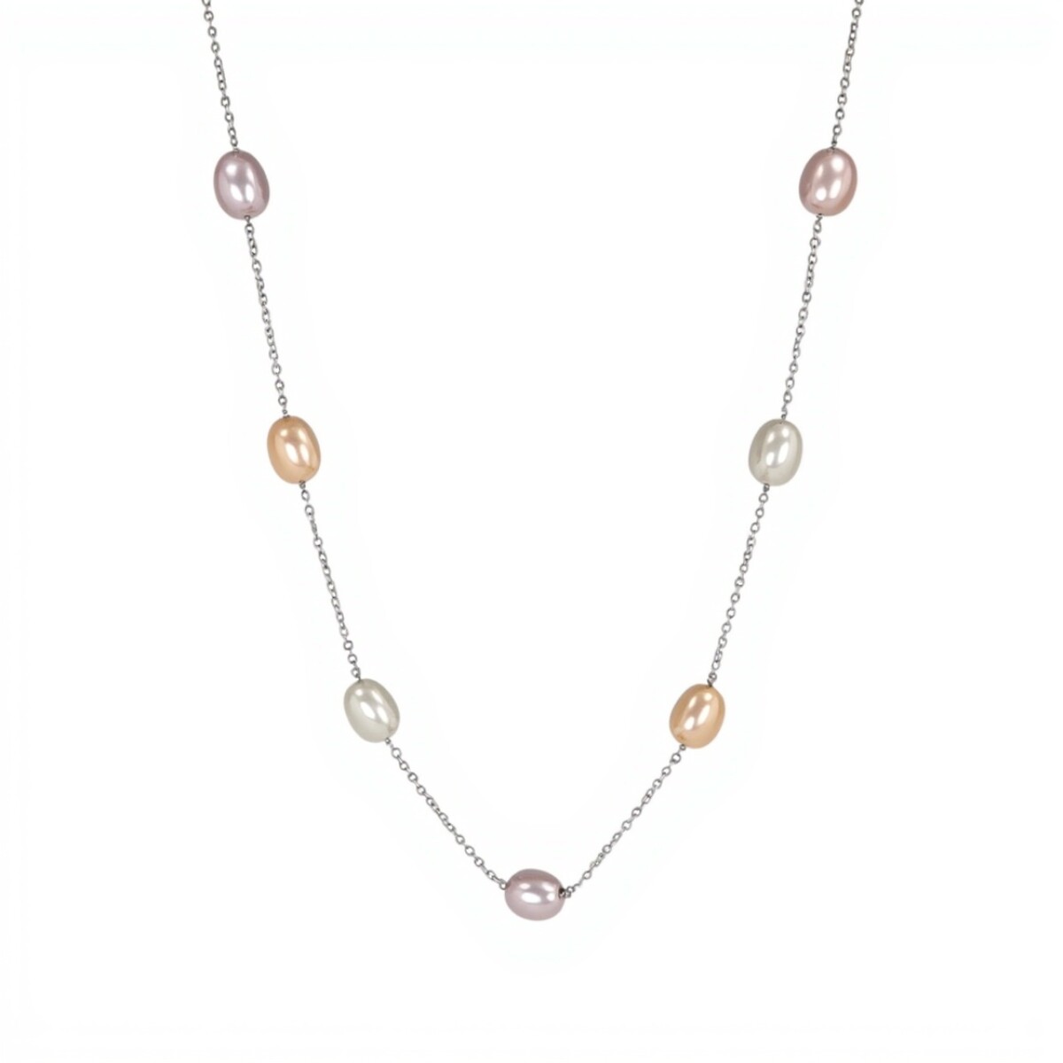 Cadena Rolo - Perlas de Rio- Plata 925 -CD5114 - conpiedra 