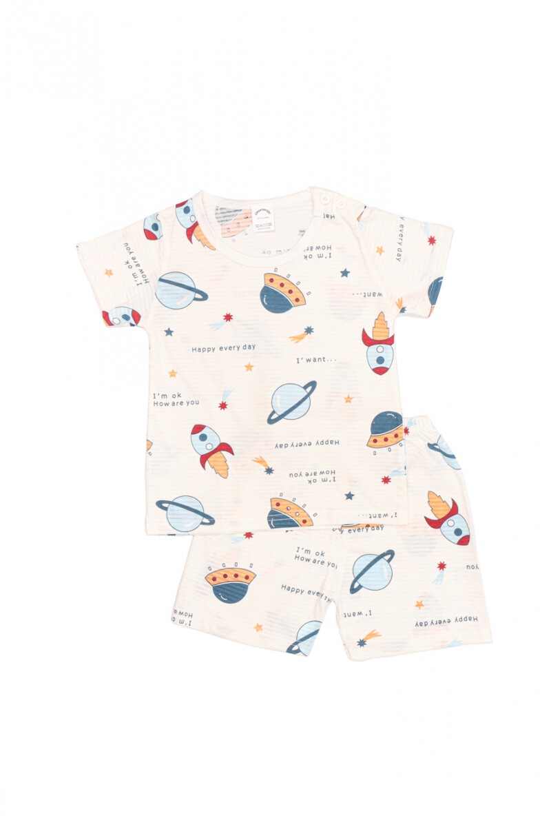Pijama Planetas - Blanco 