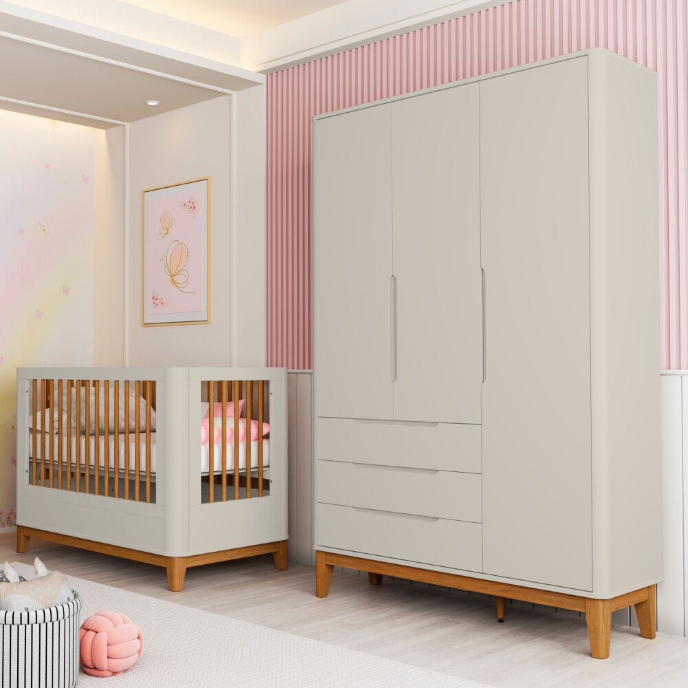 Ropero 3 puertas 3 cajones - Boom Gris