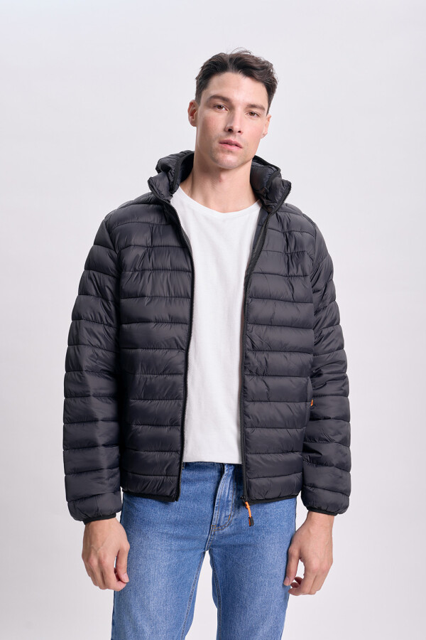 Campera capitoneada Negro