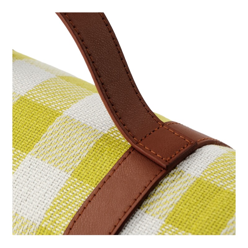 Manta De Picnic Playa Con Correa Cuero Pu 2x2 Metros Amarillo