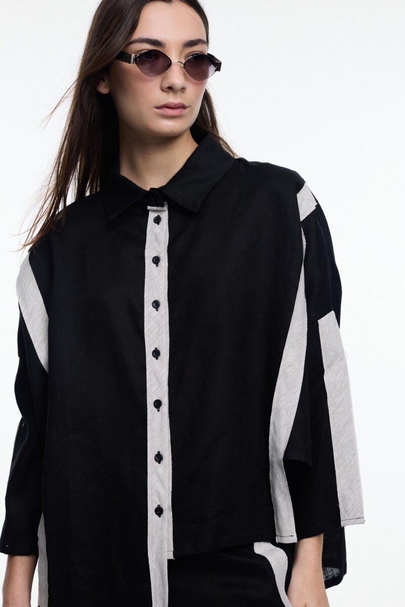 CAMISA TIRAS Negro