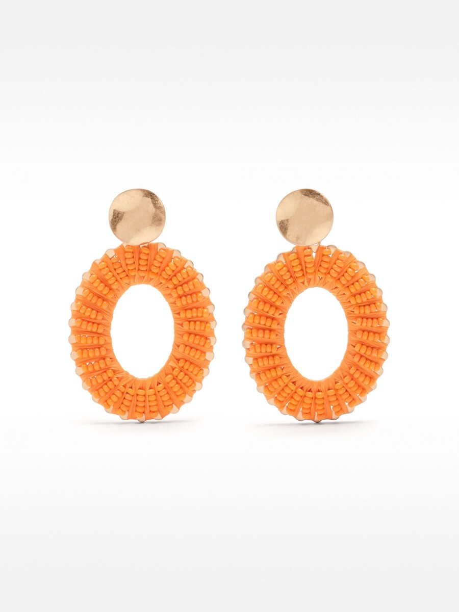 Pendientes Maxi Con Cuentas naranja