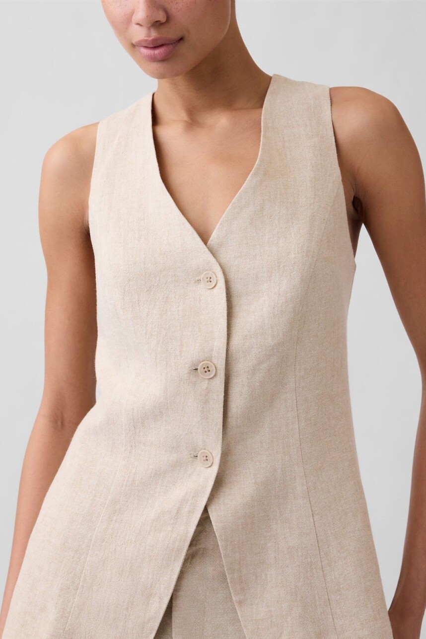 Chaleco De Lino Mujer Flax Linen