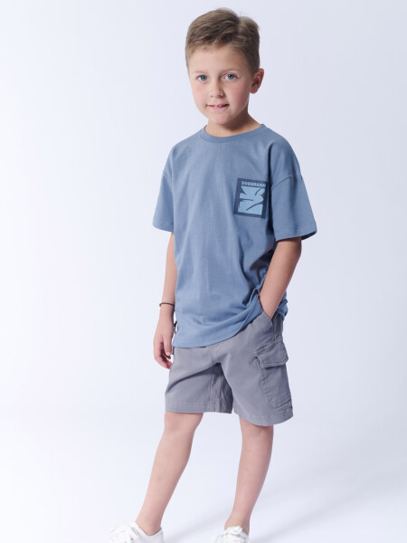 Remera Algodón Estampa Azul
