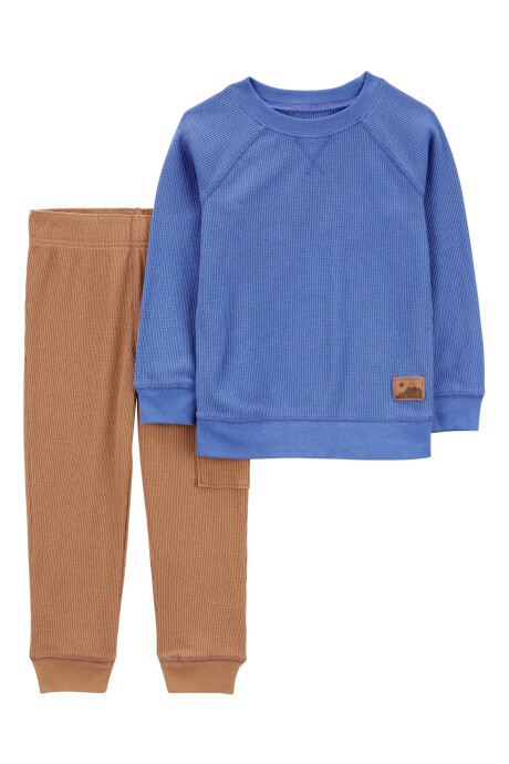 Set dos piezas de algodón, pantalón cargo y remera térmica Set dos piezas de algodón, pantalón cargo y remera térmica