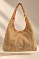 Cartera mechi Beige gamuza
