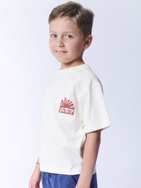 Remera manga corta oversize Golden Cruda