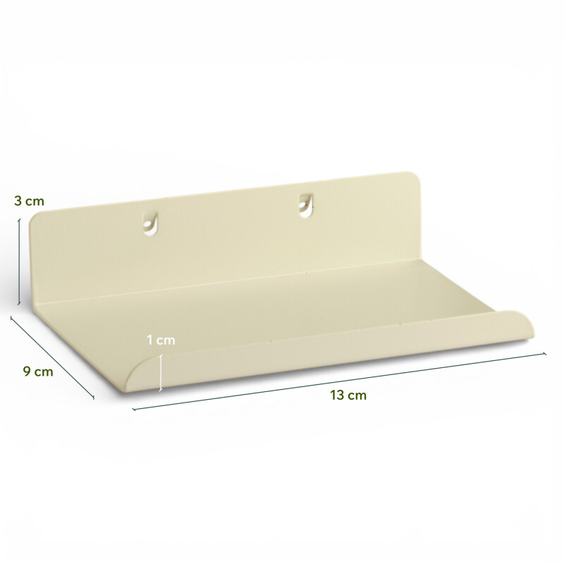 Estante organizador pequeño con borde para panel perforado pegboard metálico Blanco