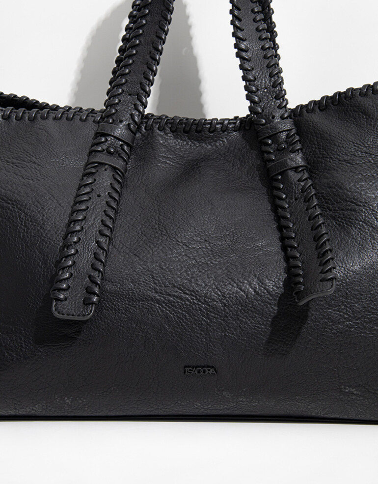 Shopper Shopper Con Doble Manija - Negro