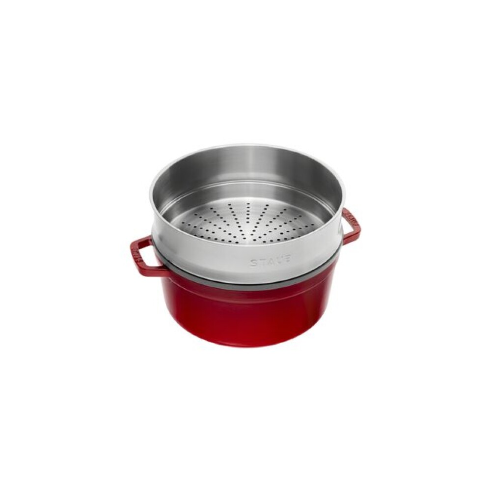STAUB COCOTTE C/ VAPORIERA - 26 CM CHERRY STAUB COCOTTE C/ VAPORIERA - 26 CM CHERRY