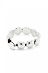 PULSERA DE CUERO CON CUENTAS GRANDES DE ALEACIÓN DE METALES BAÑADAS EN PLATA DE LEY Pulsera
