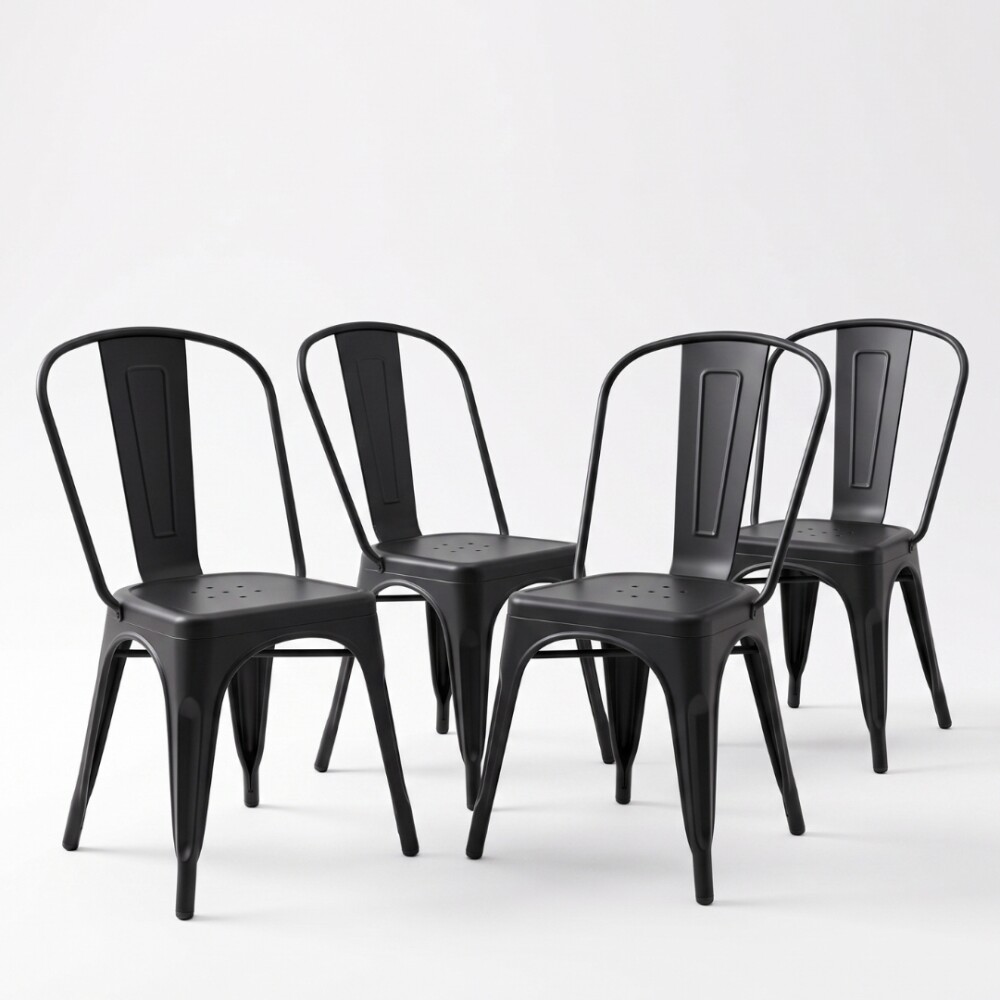 Silla Tolix Pack 4 unidades Metálica Negro