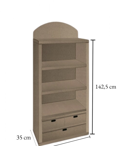 Biblioteca carton 70x35x142,5 cm. MADERA