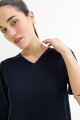 Sweater manga 3/4 cuello V AZUL