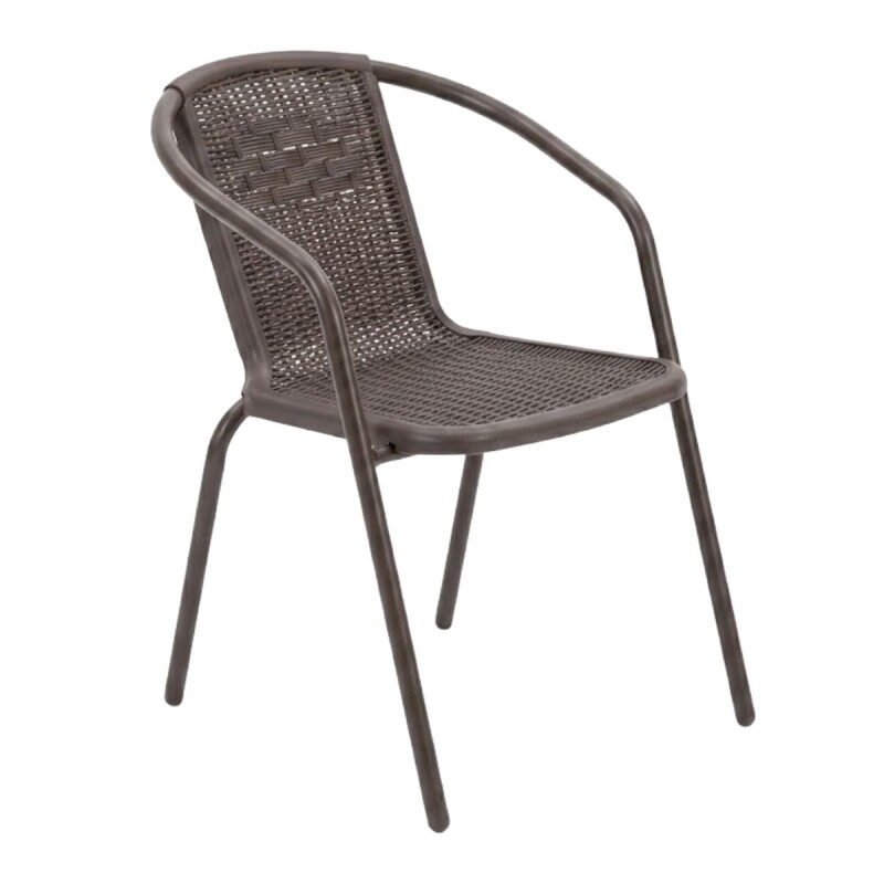 JGO DE MESA RED VIDRIO P/JARDIN MARRON 3PZAS Unica