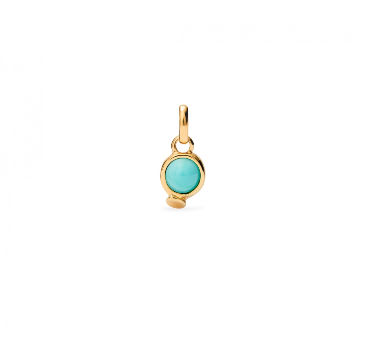 CHARM BAÑADO EN ORO 18K CON PIEDRA TURQUESA. - Charm 