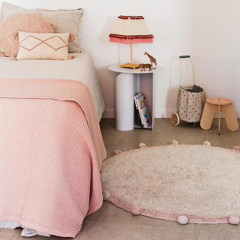 Alfombra lavable Bubbly Nude y rosa